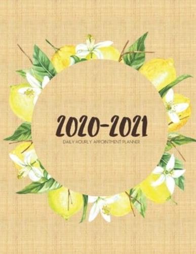 Daily Planner 2020-2021 Watercolor Lemons 15 Months Gratitude Hourly Appointment Calendar
