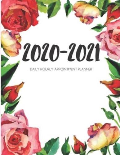 Daily Planner 2020-2021 Watercolor Roses 15 Months Gratitude Hourly Appointment Calendar