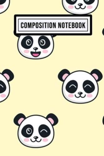 Panda College Ruled Composition Notebook