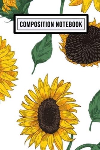 Sunflower College Ruled Composition Notebook