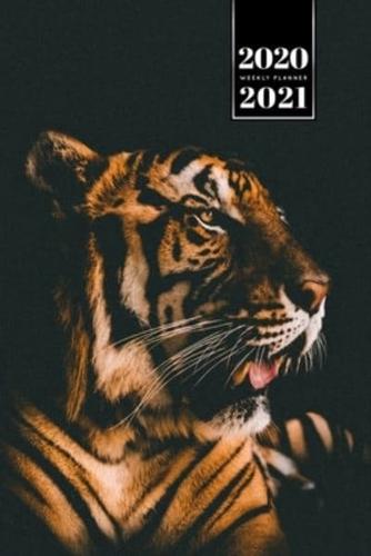 Tiger Week Planner Weekly Organizer Calendar 2020 / 2021 - In the Dark