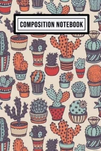 Cactus Wide Ruled Composition Notebook