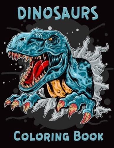 Dinosaurs Coloring Book: Adult Coloring Book With Dinosaur Illustrations for Relaxation and Stress Relief
