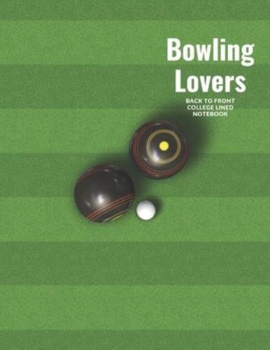 Bowling Lovers Back to Front College Lined Notebook