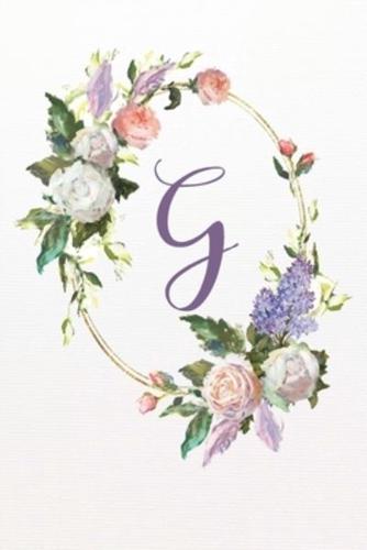 Planner Undated 6"X9" - White & Pink Rose Floral Design - Initial G