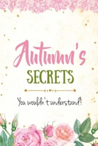 Autumn's Secrets Personalized Name Notebook for Girls and Women
