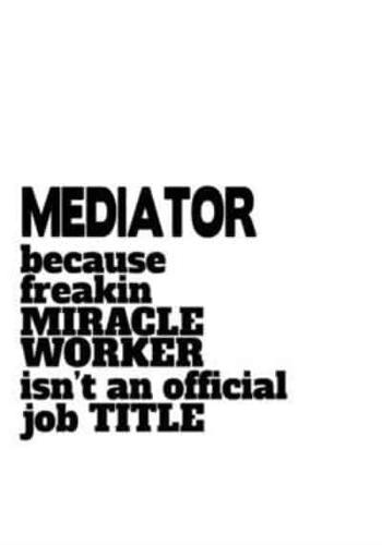 Mediator Because Freaking Miracle Worker Isn't An Official Job Title