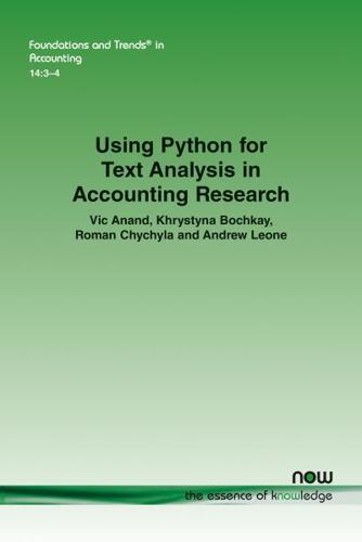 Using Python for Text Analysis in Accounting Research