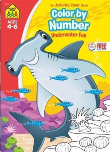 School Zone Color by Number Underwater Fun Workbook