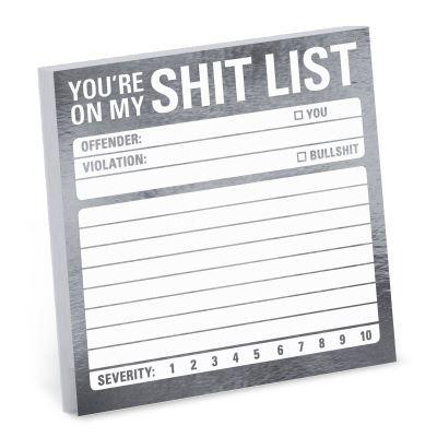 Knock Knock Shit List Metallic Sticky Notes