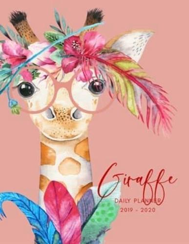 Planner July 2019- June 2020 Giraffe Watercolor Monthly Weekly Daily Calendar