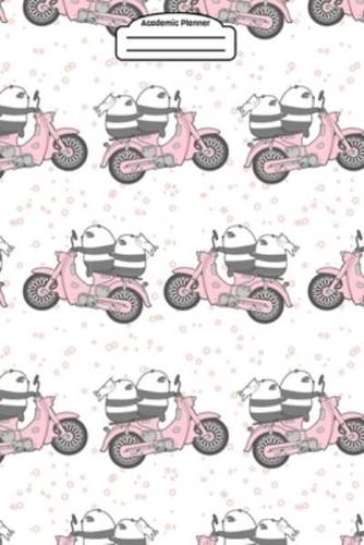 Academic Planner 2019-2020 - Cute Kawaii Pandas on Motorcycles