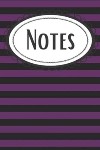 Witchy Purple and Black Striped Notebook
