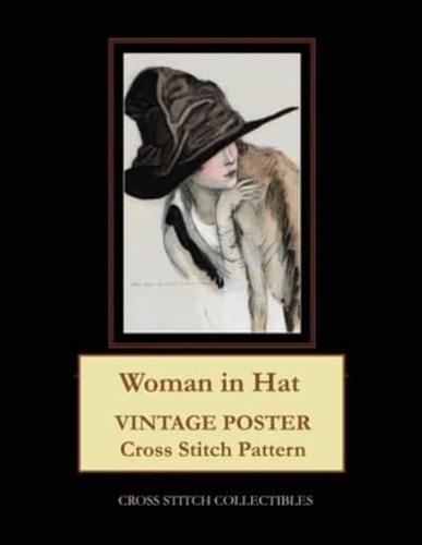 Woman in Hat: Vintage Poster Cross Stitch Pattern