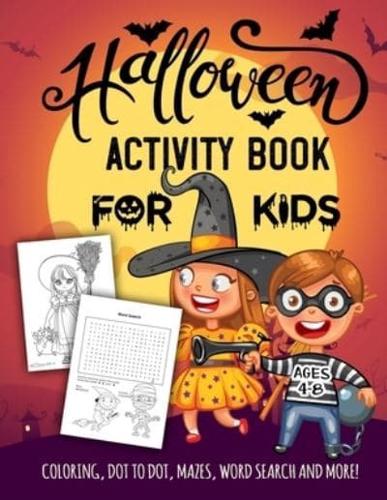 Halloween Activity Book for Kids Ages 4-8