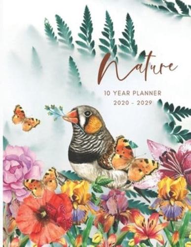 2020-2029 10 Ten Year Planner Monthly Calendar Nature Goals Agenda Schedule Organizer