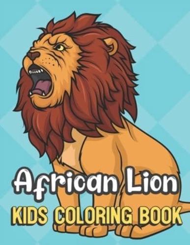 African Lion Kids Coloring Book