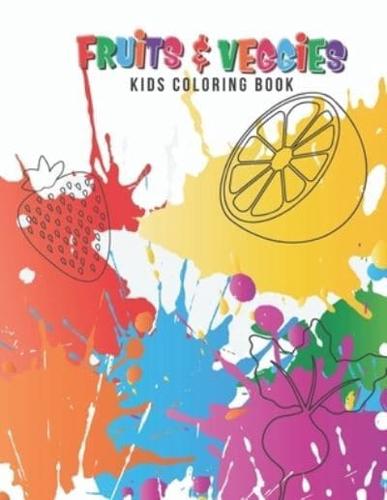 Fruits & Veggies Kids Coloring Book