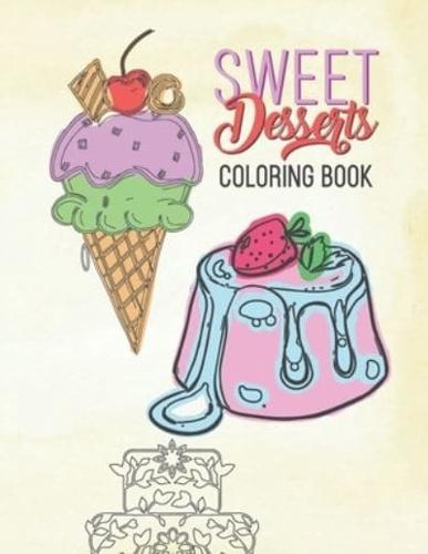 Sweet Desserts Coloring Book
