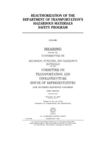 Reauthorization of the Department of Transportation's Hazardous Materials Safety Program