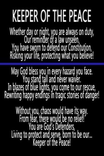 Keeper Of The Peace Thin Blue Line Prayer Journal
