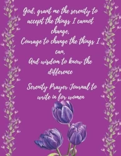 Serenity Prayer Journal to Write in for Women