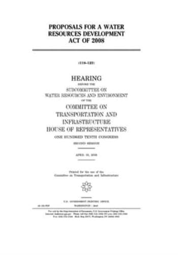 Proposals for a Water Resources Development Act of 2008