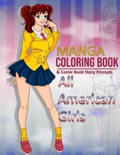 Manga Coloring Book - All American Girls