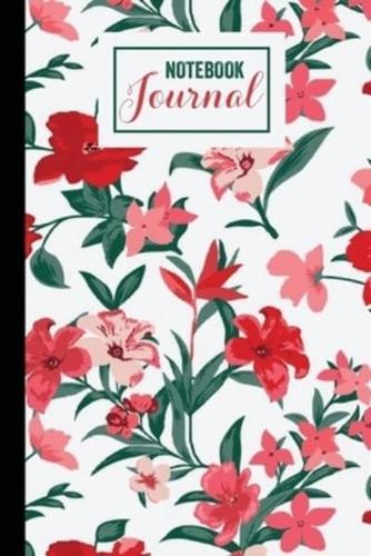 Red and Green Floral Fantasy Notebook Journal