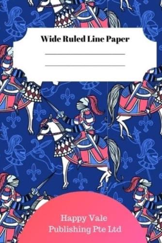 Cute Fantasy Knights Theme Wide Ruled Line Paper