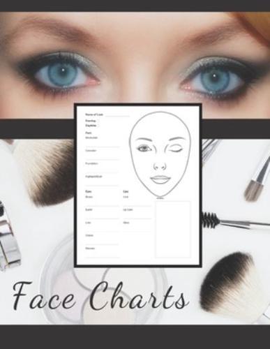 Blank Makeup Oval Face Charts Paper Sheets Logbook to Record Different Techniques & Client's Looks