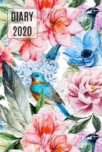 2020 Daily Diary Planner, Birds in Flowers