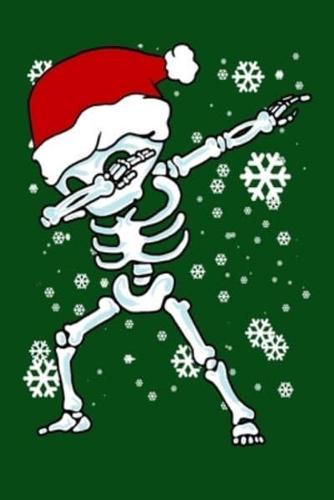 Dabbing Skeleton With Santa Hat In Snow