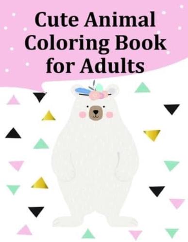 Cute Animal Coloring Book for Adults