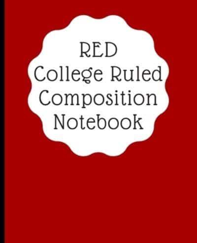 RED College Ruled Composition Notebook
