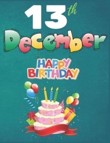 13th December Happy Birthday Notebook Journal