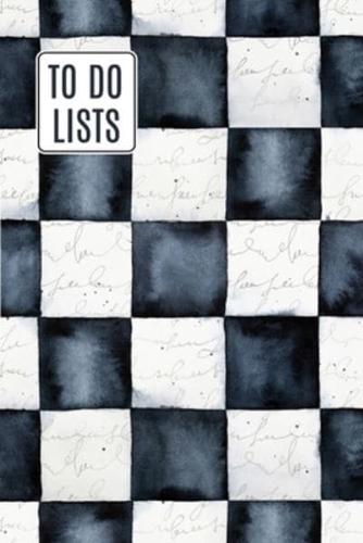 To Do Lists Notebook, Watercolor Checkerboard Pattern
