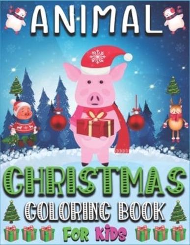 Animal Christmas Coloring Book For Kids