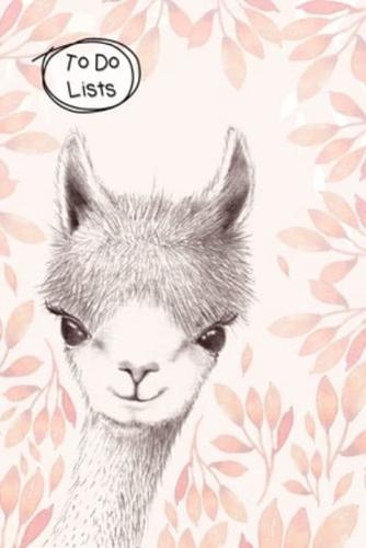 To Do Lists Notebook, Cute Llama