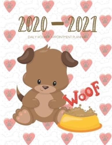 Daily Planner 2020-2021 Puppy Dog 15 Months Gratitude Hourly Appointment Calendar