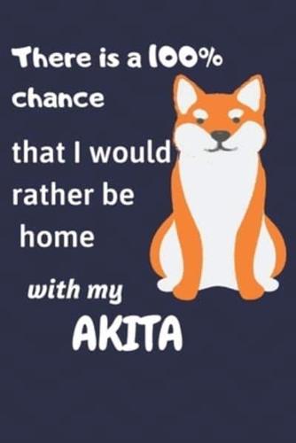 There Is a 100% Chance That I Would Rather Be Home With My Akita Inu