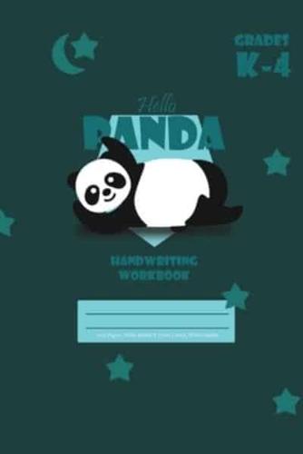 Hello Panda Primary Handwriting k-4 Workbook, 51 Sheets, 6 x 9 Inch Olive Green Cover