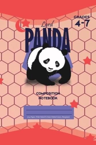 Lord Panda Primary Composition 4-7 Notebook, 102 Sheets, 6 x 9 Inch Pink Cover