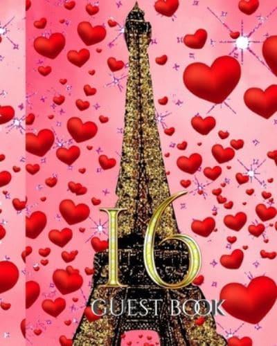 16  party paris themed  blank gueat book