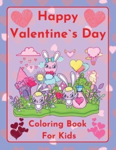 Happy Valentine`s Day  Coloring book for kids  Cute and funny bunnies sharing love   by Raz McOvoo