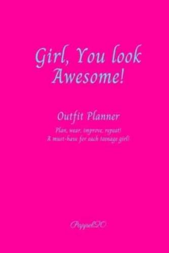 Outfit Planner Cover Hollywood Cerise Color 200 Pages 6X9 Inches