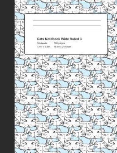 Cats Notebook Wide Ruled 3