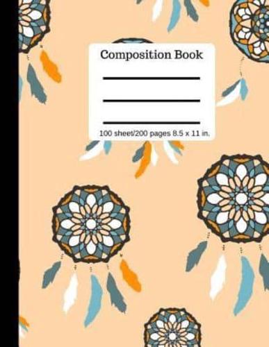 Composition Book Dreamcatcher Wide Ruled Lined Book 100 Pages 8.5 X 11 Siz