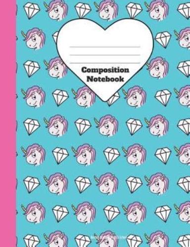 Composition Notebook Unicorn Diamond Back To School