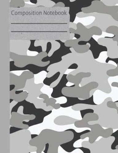 Camouflage Gray Composition Notebook - 5X5 Graph Paper